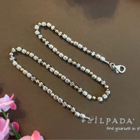 Silpada RARE Sterling Silver & 14k Gold Filled Nugget Necklace - Picture 10 of 16